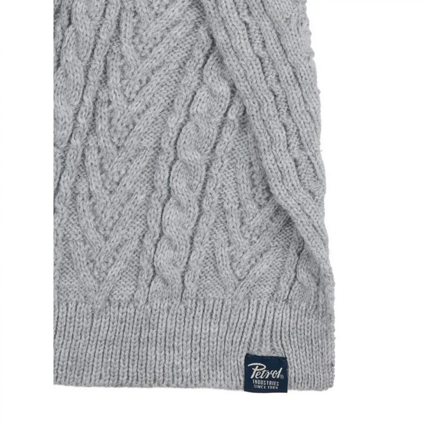 Life Style Butiken Ανδρικό Πλεκτό Κασκόλ με πλεξούδα LS1M-3050-SCR844 Γκρι